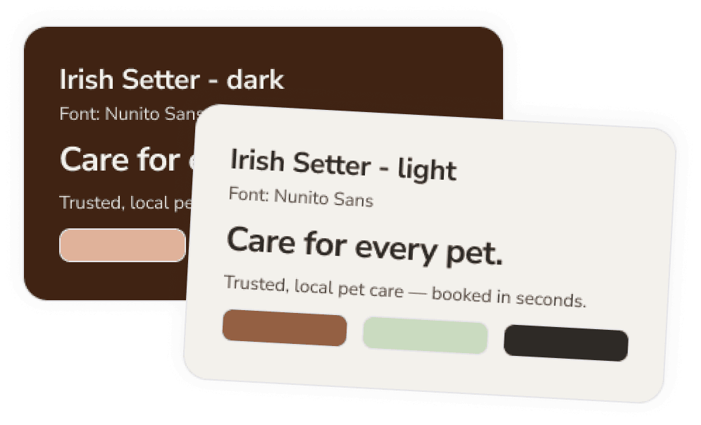 Irish Setter light and dark theme preview