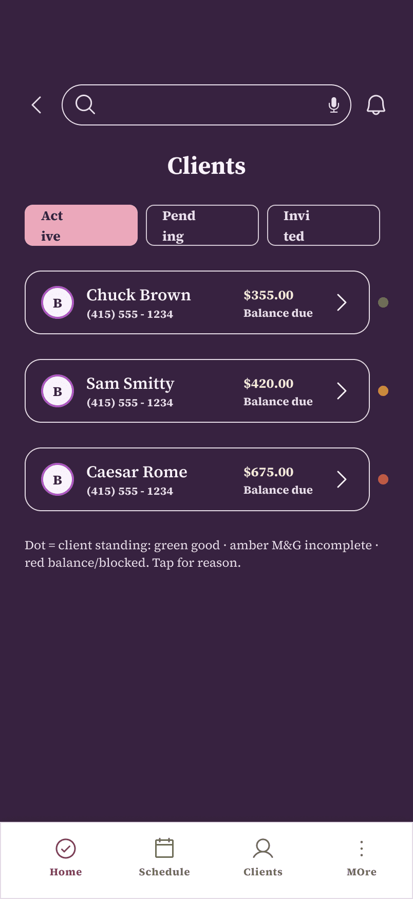 Provider client list