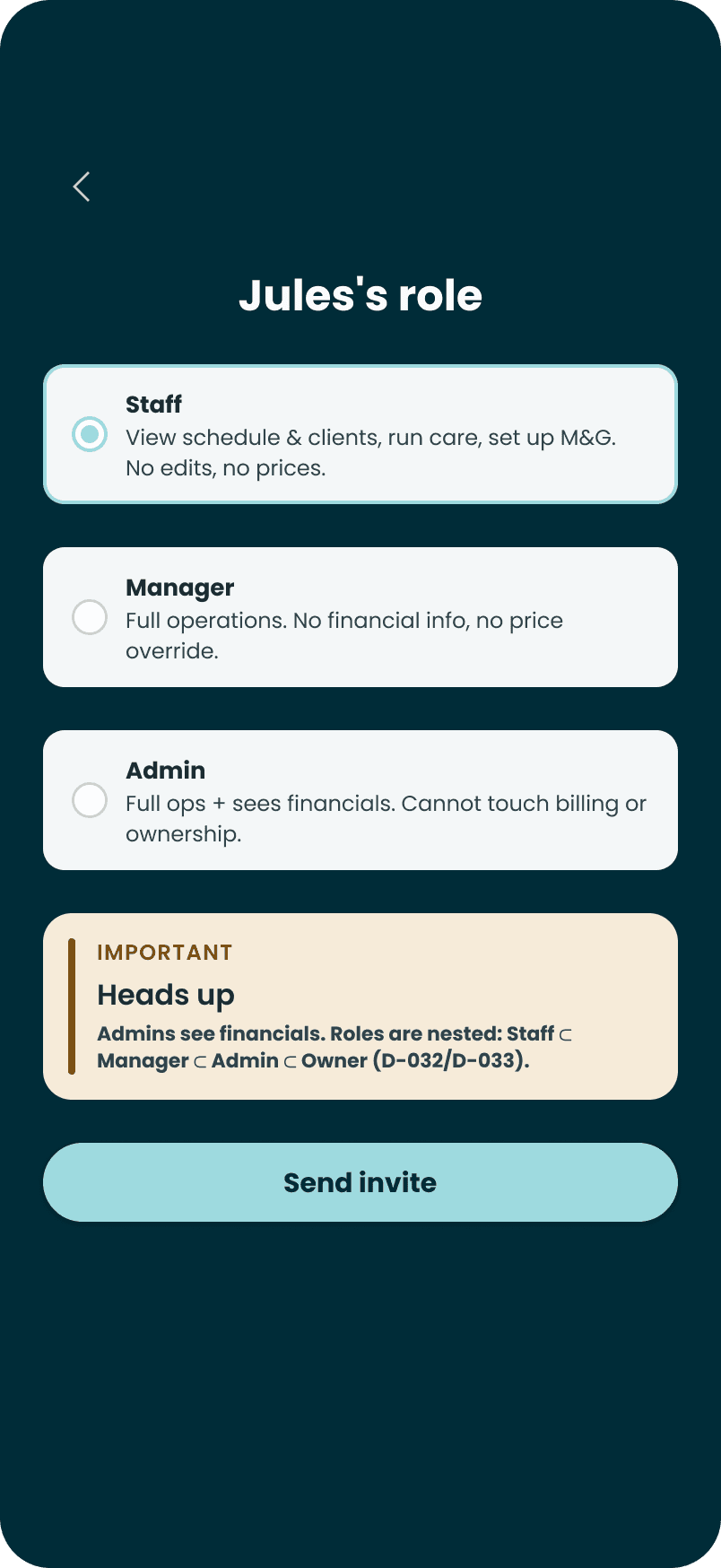 Provider roles and permissions