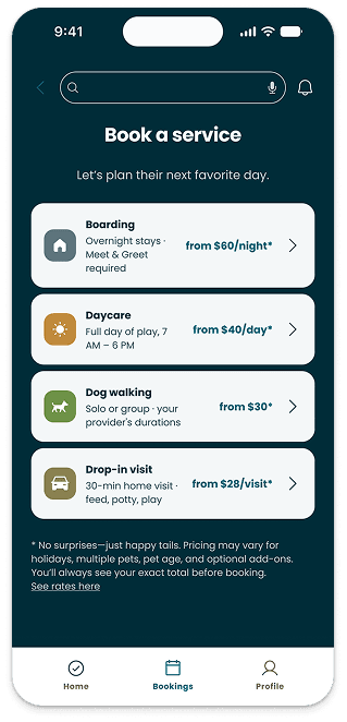PetAppro service menu preview